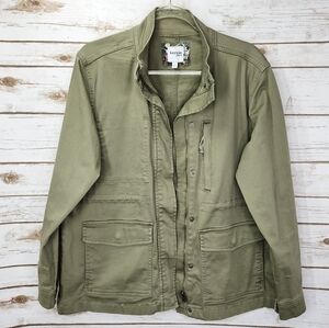 Kensie Jeans Zippered and Button Utility Jacket Size Large